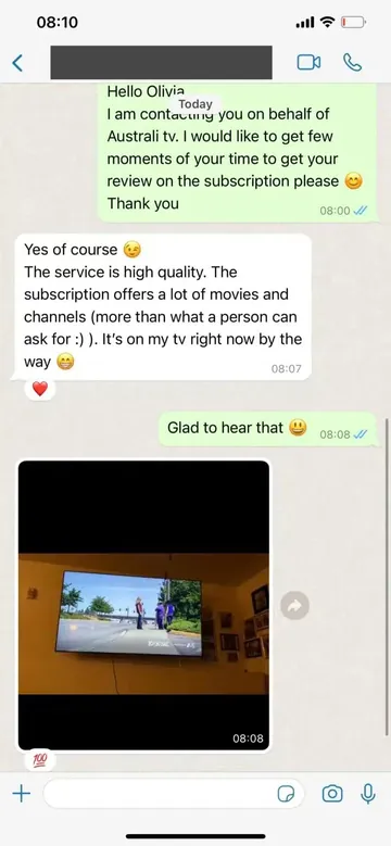Customer message about IPTVdoor