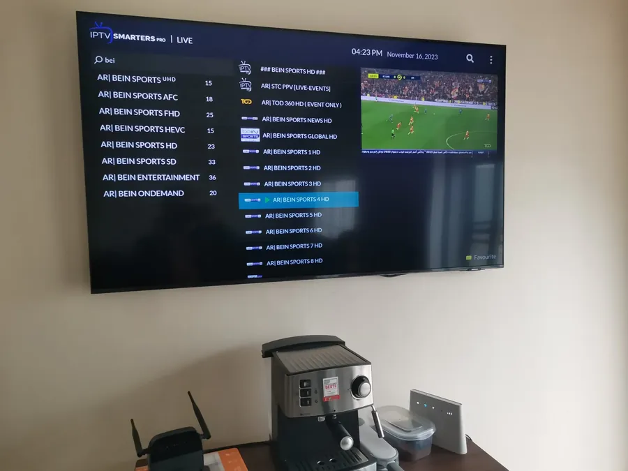 Live sports on USA LIVE IPTV in a customer's home