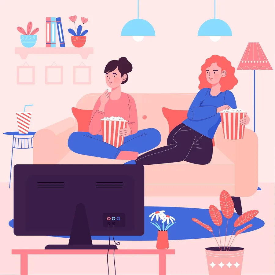 Friends watching movies with Worthystream