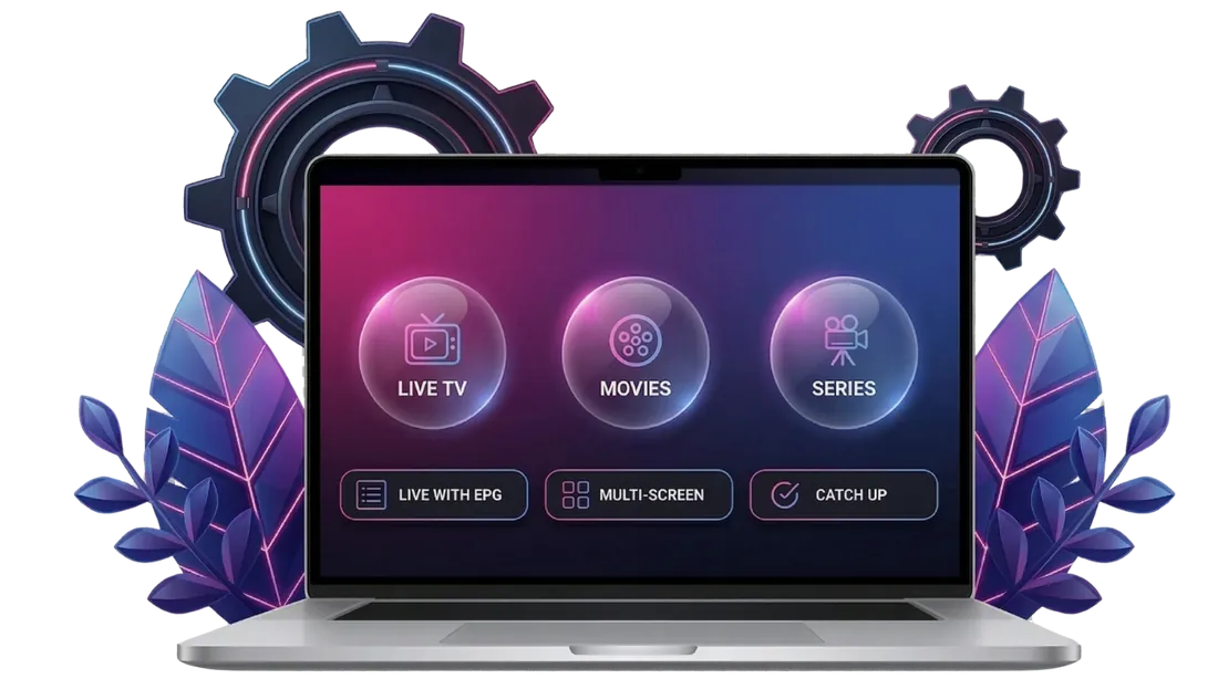 Xtreme HD IPTV app on a laptop with live TV, movies and series